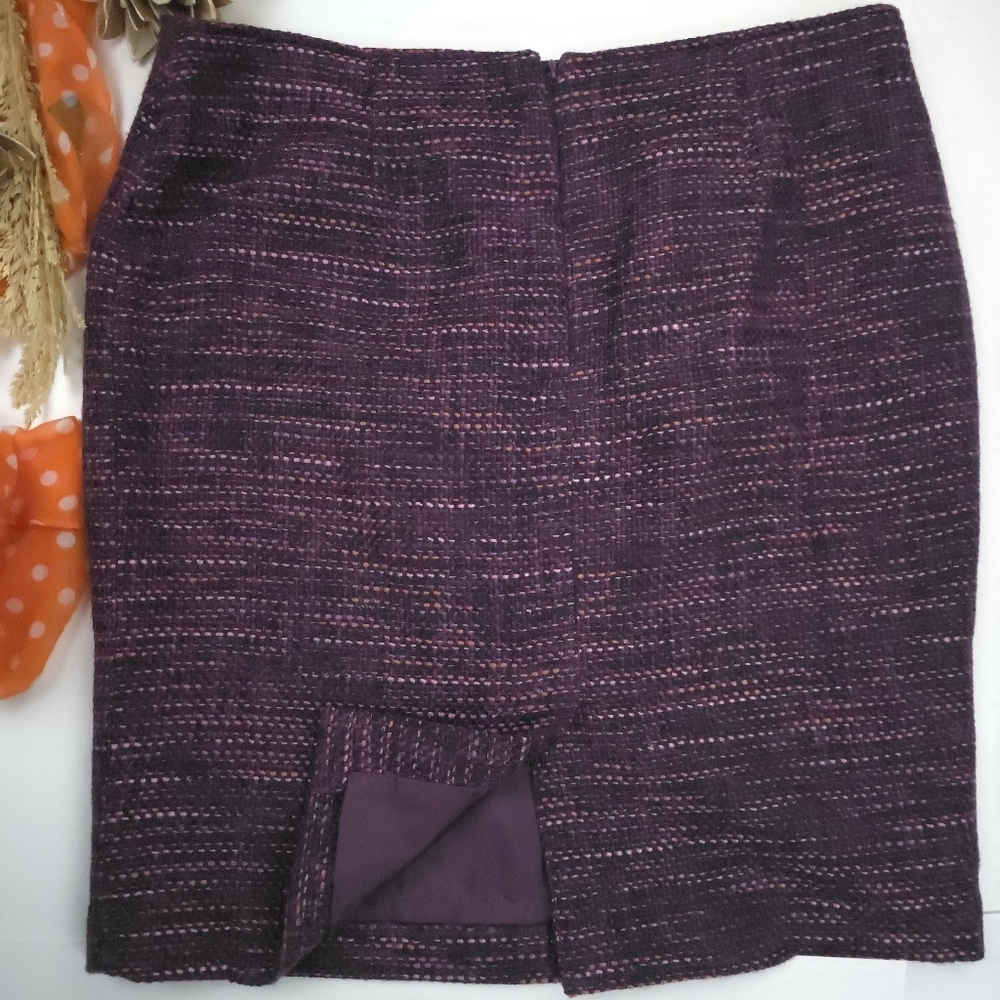 Charter Club Elegant Purple Tweed Women's Skirt Sz 14p - Picture 7 of 9
